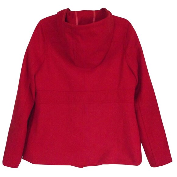 Old Navy Peacoat Womens Size Small Radiant Red Toggle Hooded Pockets - Picture 9 of 14